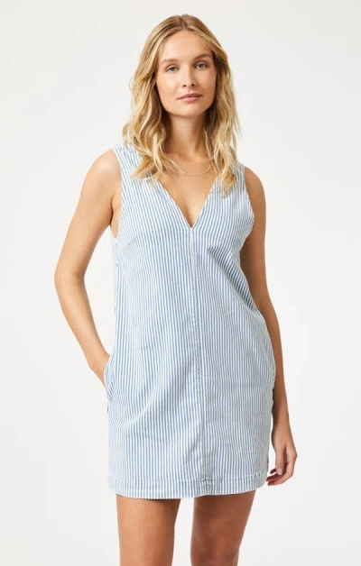 Mavi Bertha Dress In Stripe Denim In Light Blue
