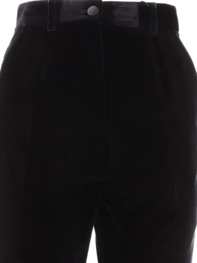 Shop Dolce & Gabbana Velvet Cigarette Trousers In Black