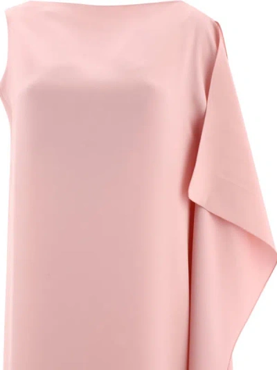 Shop Max Mara Pianoforte "bora" One-shoulder Crêpe De Chine Dress In Pink