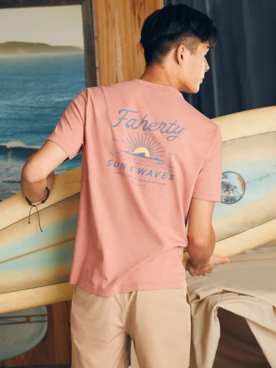 Shop Faherty Sunwashed Graphic T-shirt In Faded Flag