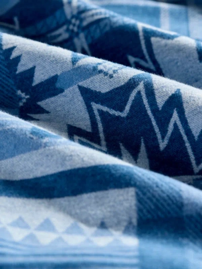 Faherty Doug Good Feather Adirondack Blanket In Indigo Lakes