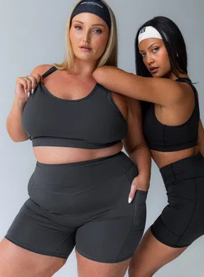 Princess Polly Active Conquer Activewear Shorts In Grey