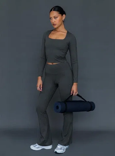 Shop Princess Polly Active Integrity Activewear Yoga Pants In Grey