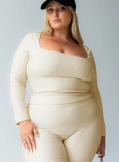 Princess Polly Active Thriving Activewear Top In Latte
