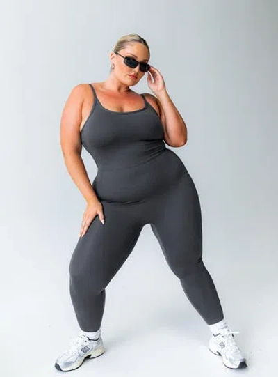 Shop Princess Polly Active Go Getter Activewear Jumpsuit In Grey