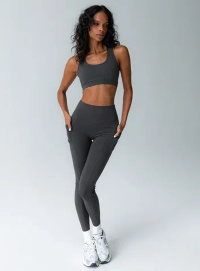 Shop Princess Polly Active Unstoppable Activewear 7/8 Leggings In Grey