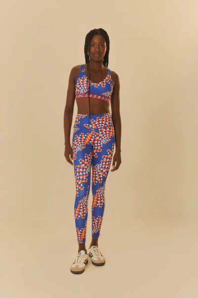 Farm Rio Adidas Farm Psychedelic Wave Blue Leggings