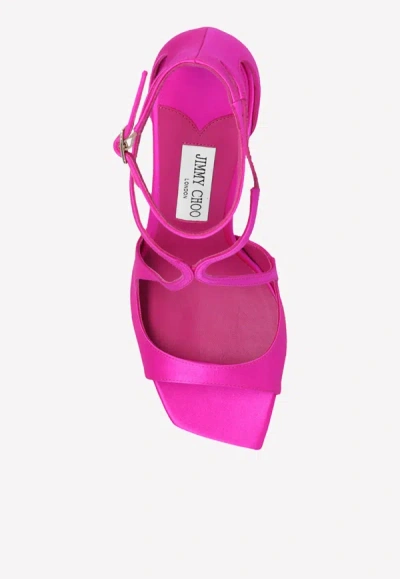 Shop Jimmy Choo Azia 95 Sandals In Satin In Pink