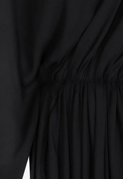 Shop Balenciaga Asymmetric Pleated Dress In Black