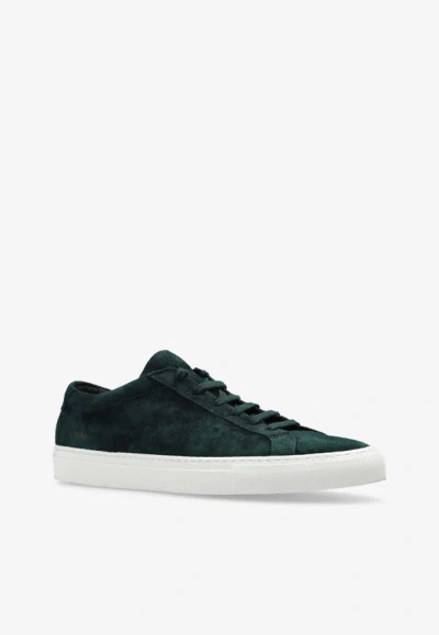 Shop Common Projects Achilles Suede Low-top Sneakers In Green