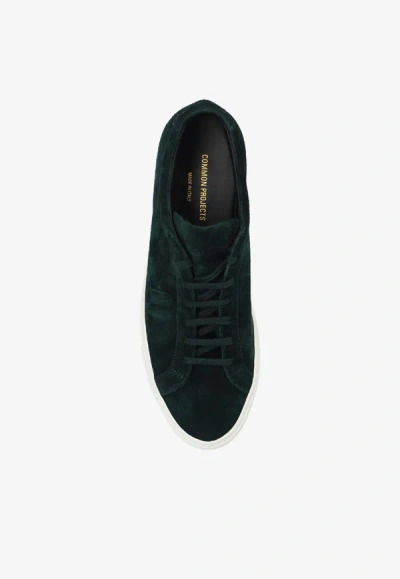 Shop Common Projects Achilles Suede Low-top Sneakers In Green
