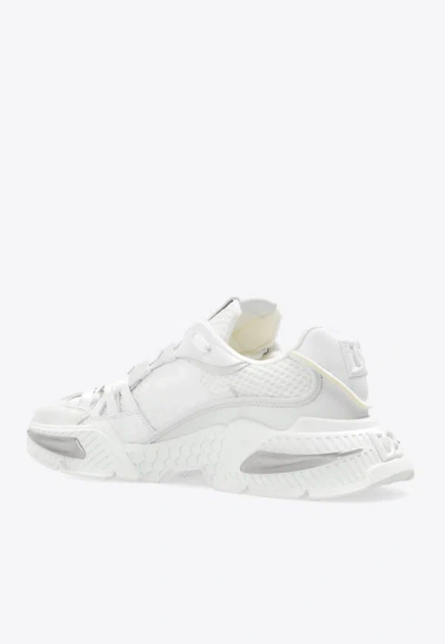 Dolce & Gabbana Airmaster Knitted Low Top Sneakers In White