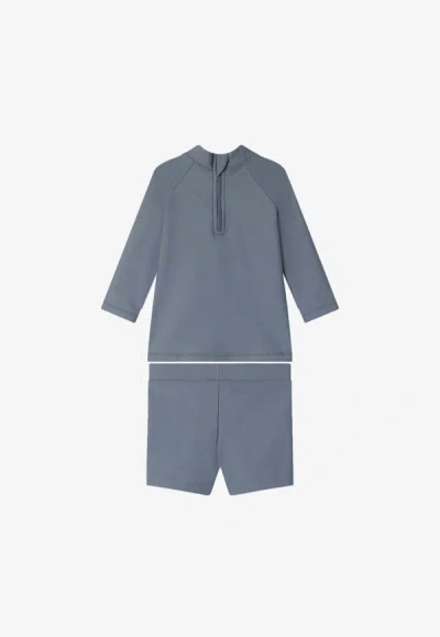 Shop Bonpoint Babies Aldwin Two-piece Bathing Suit In Gray