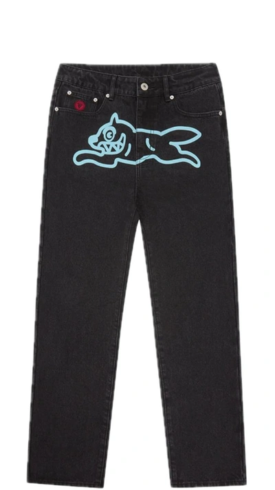 Shop Icecream Running Dog Denim Pants In Black