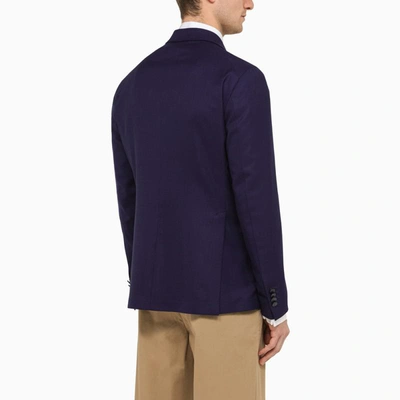 Shop Tagliatore Navy Double-breasted Jacket In In Blue