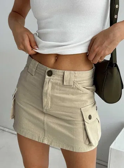 Shop Princess Polly Lydie Cargo Mini Skirt In Beige