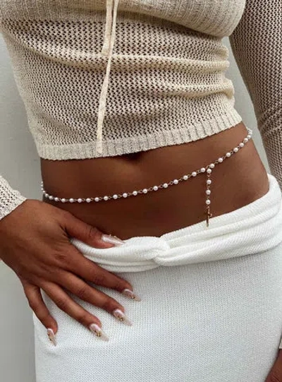 Shop Princess Polly Lower Impact Menorca Chain Belt In Pearl