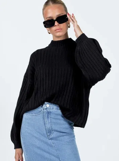 Shop Princess Polly Innerbloom Oversized Sweater In Black