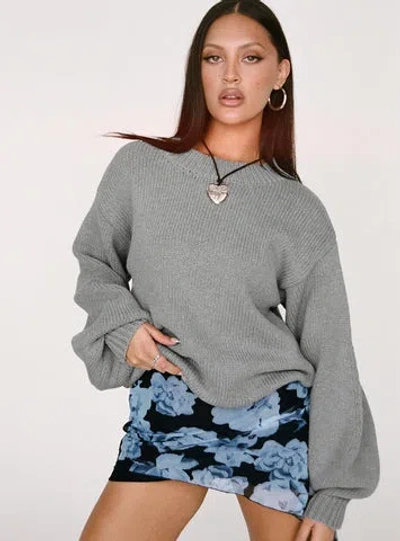 Shop Princess Polly Harmony Knit Sweater In Grey