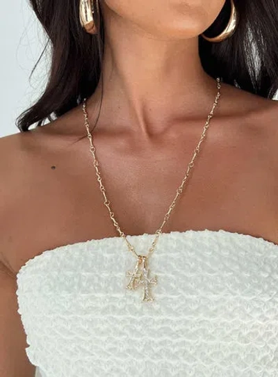 Shop Princess Polly Lower Impact Curtis Cross Necklace In Gold