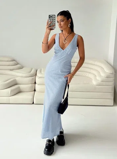 Shop Princess Polly Nellie Anglaise Maxi Dress In Blue