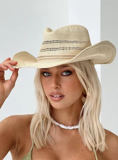 Shop Princess Polly Mid Morning Cowboy Hat In Beige