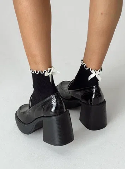 Shop Princess Polly Lanter Socks Black / Cream In Black/cream