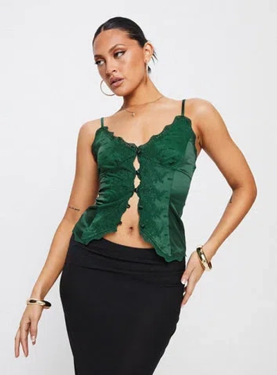 Shop Princess Polly Juliana Top In Forest Green