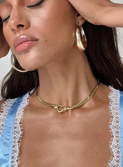 Shop Princess Polly Power To Her Necklace In Gold