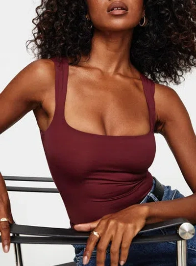 Princess Polly Lower Impact Back In Time Top In Wine