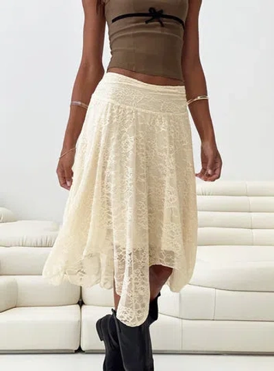 Shop Princess Polly Lower Impact Enslee Midi Skirt In Cream