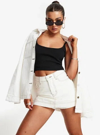 Shop Princess Polly Katlynne Denim Mini Skort In White