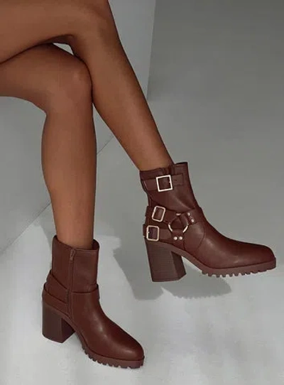 Shop Princess Polly Bronx Boots In Brown