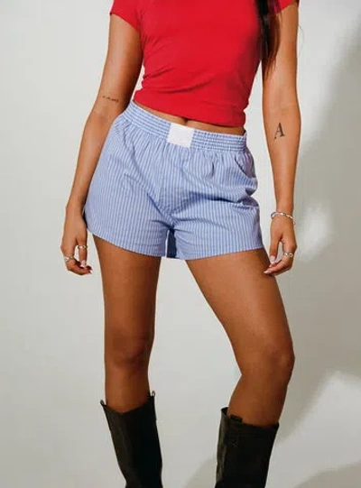 Shop Lioness Cobain Shorts In Blue Stripe