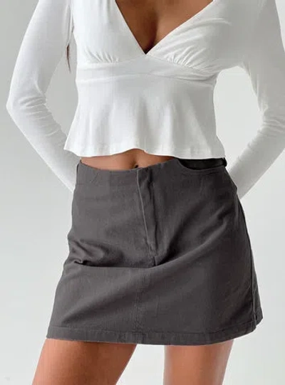 Shop Princess Polly Sneak Peek Mini Skirt Slate