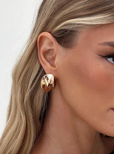 Shop Princess Polly Lower Impact Moonlight Earrings In Gold