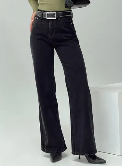 Shop Pp Dnm Maple Flare Jeans In Washed Black