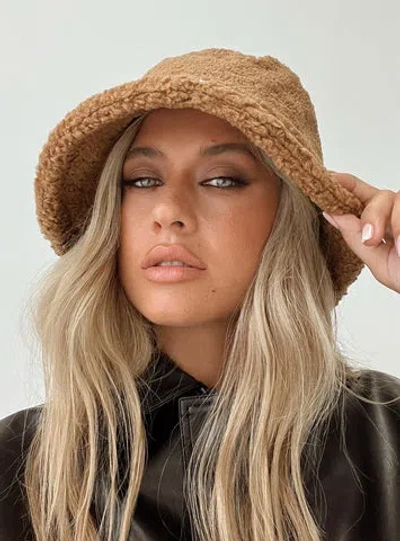 Shop Princess Polly Wake Up Hat In Camel