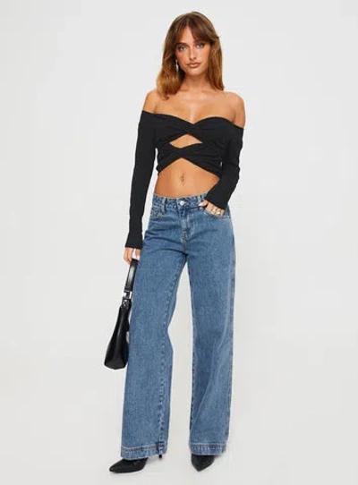 Shop Pp Dnm Jankins Baggy Jeans In Mid Wash