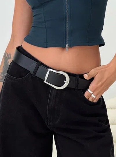 Shop Princess Polly Lower Impact Breslin Belt In Black / Silver