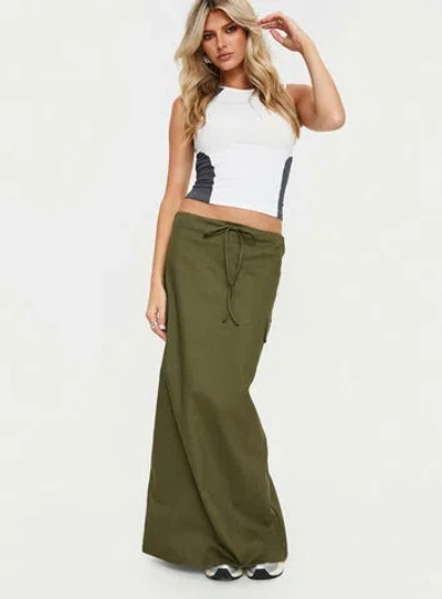 Shop Princess Polly My Girl Maxi Skirt In Olive