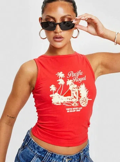 Shop Princess Polly Pacific Royal Tank Top In Red
