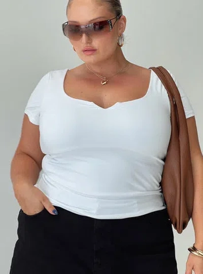 Shop Princess Polly Soft Fit Luxe Serenie Top Ice Curve In White