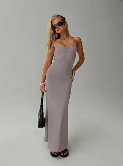 Shop Princess Polly Soft Fit Luxe Arabellia Maxi Dress In Grey