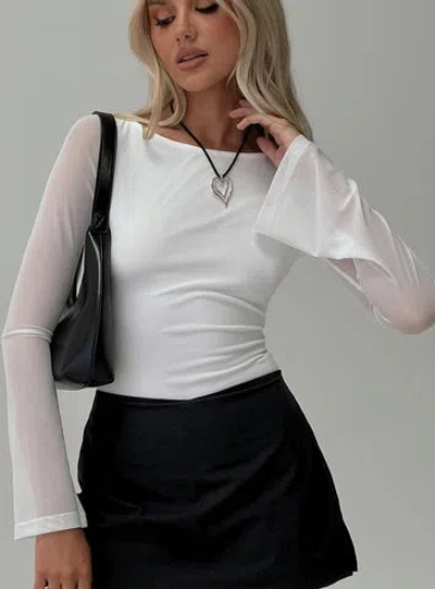 Princess Polly Lower Impact Lukea Long Sleeve Bodysuit In White