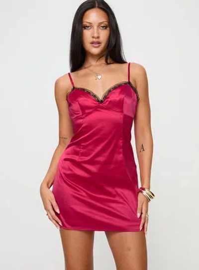 Shop Princess Polly Lower Impact Illiser Mini Dress In Red