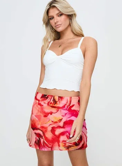 Shop Princess Polly Tylar Mini Skirt In Red Floral