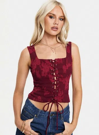 Shop Princess Polly Vincenzo Corset Top In Red