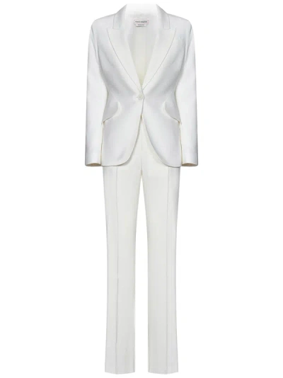 Shop Alexander Mcqueen Suit In Bianco