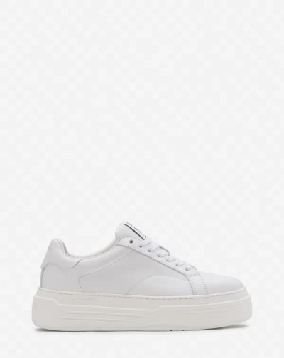 Shop Lanvin Sneakers Ddb0 Platforme En Cuir Pour Femme In White/white